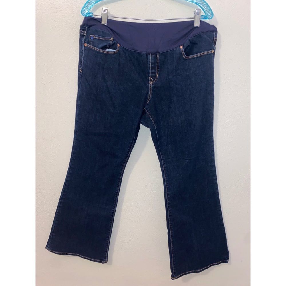 Gap Maternity Sexy Boot Bootcut Dark Wash Stretchy Jeans With Tummy Panel